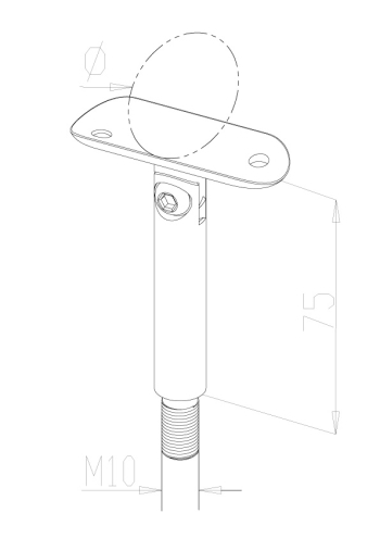Adjustabl Stems & Saddles - Model 0205 CAD Drawing